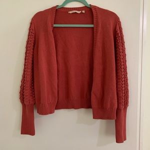 Soft Surroundings orange cardigan sweater knit x small